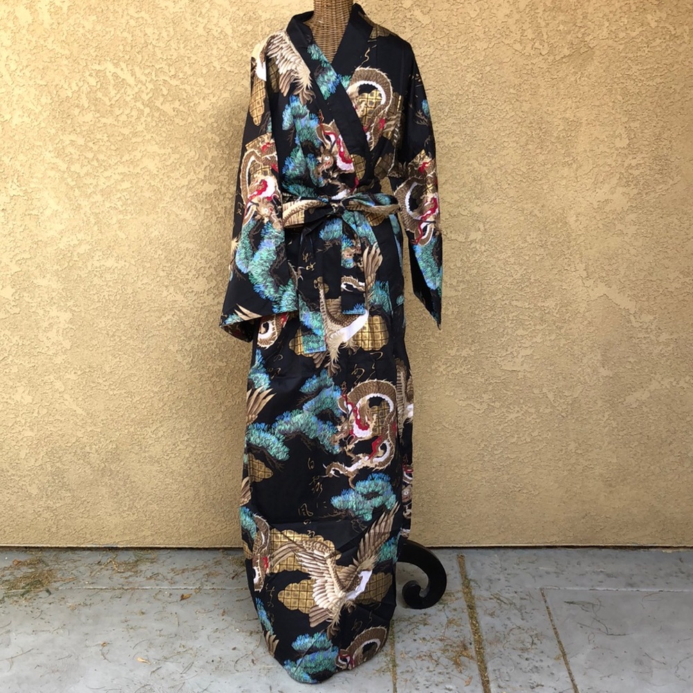 Japanese Men Dragons with Gold Shinning Kimono